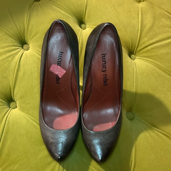 Luxury Rebel Grey Platform Heels - Picture 2 of 4